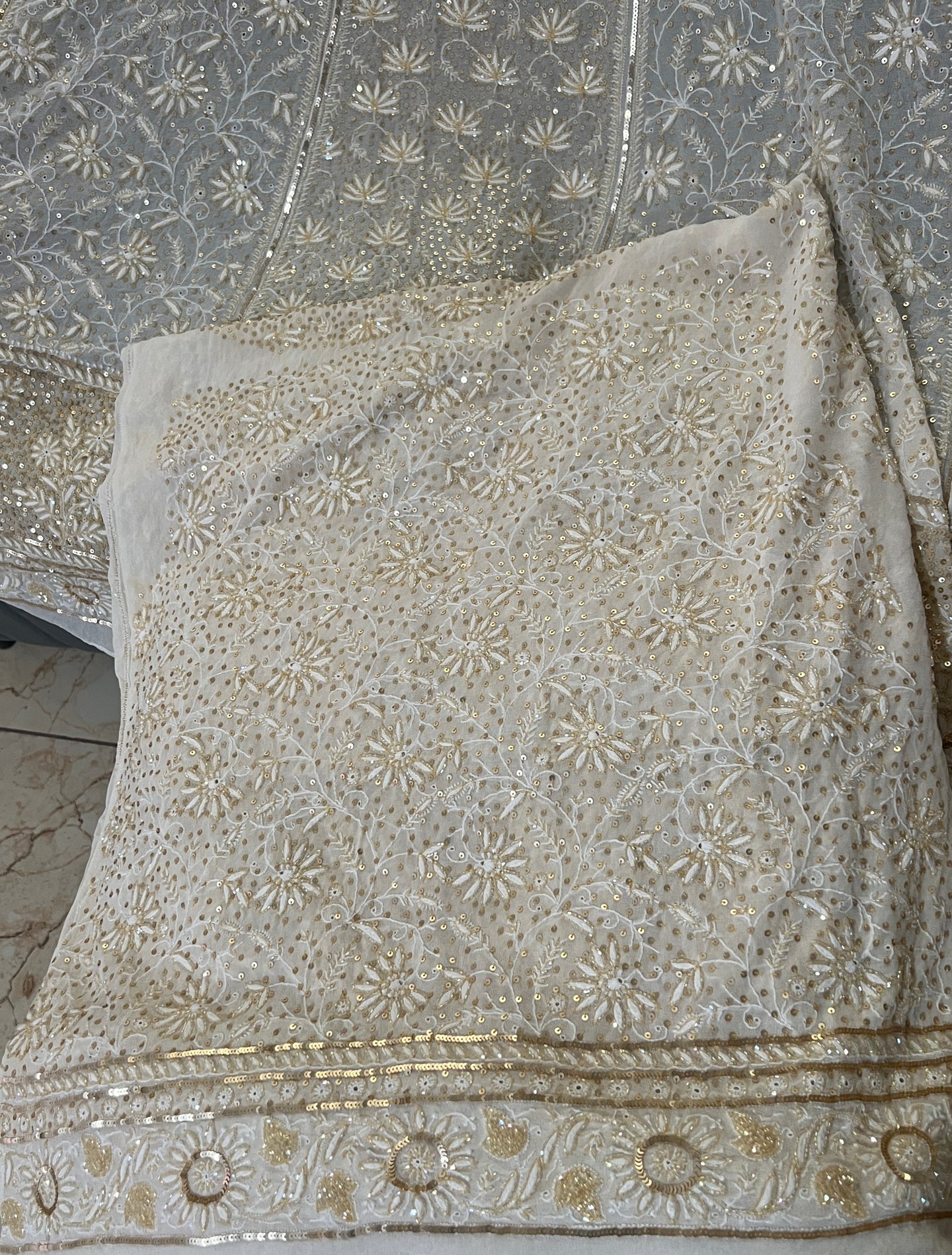 Suhaan Do Taar Chikankari embellished Wedding Lehenga